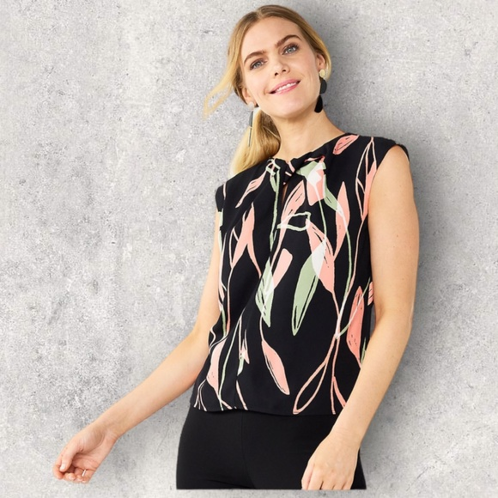 *NWT* Women's‎ Nine West Twist-Neck Blouse Size L